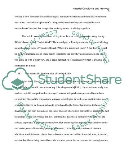 The Dynamics of the Material and Ideological Conditions in Society