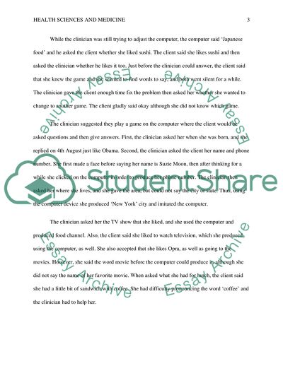 Observation Paper on an Aphasic Patient