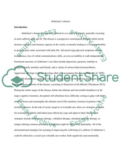 Symptoms, Mechanism of Development, and Therapy Disease of Alzheimer