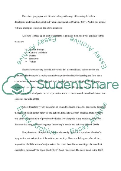 Role of Geography and Literature in Understanding Individuals and Societies