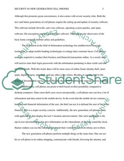 Security in New Generation Cell Phones