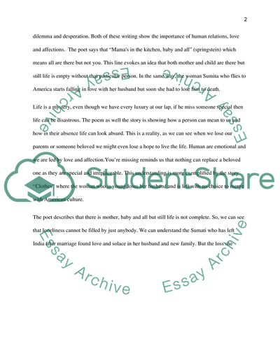 Comparative Analysis Between a Story and Poem by Bruce Springsteen and Chitrangadha Banerjee