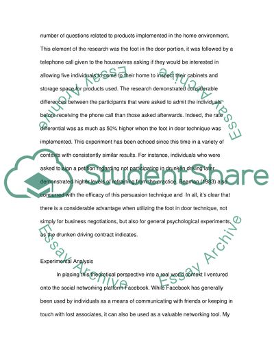 Principle Of persuasuin : Foot In the Door