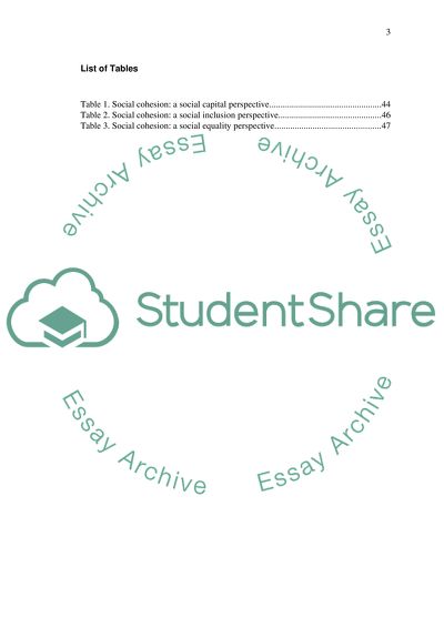 Towards a Social Cohesion in the UK