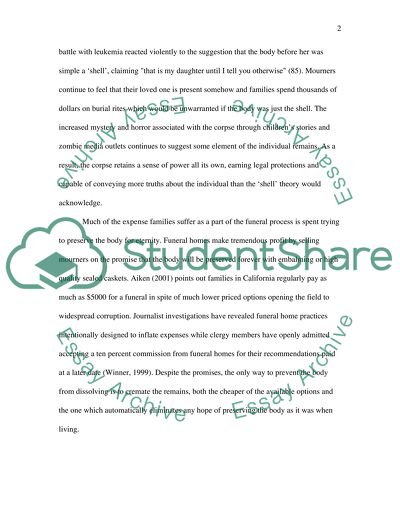 Human Corpse in Western Society