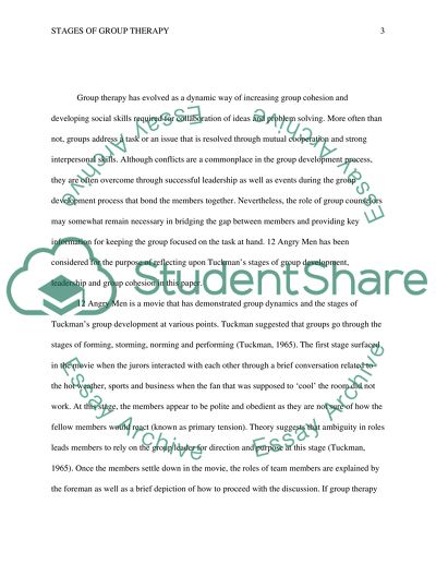 Stages of Group Therapy