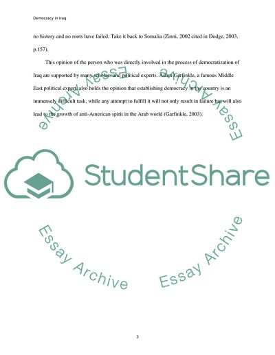 Democracy Development in Iraq