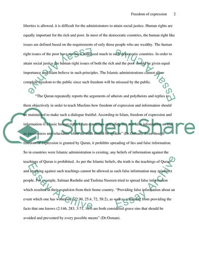 Freedom of Expression in Islamic Countries