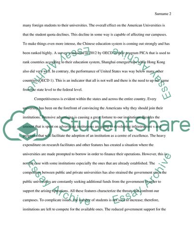 Competiveness in Higher Education