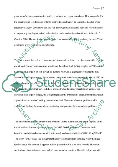 The Lead Problem in the United Kingdom