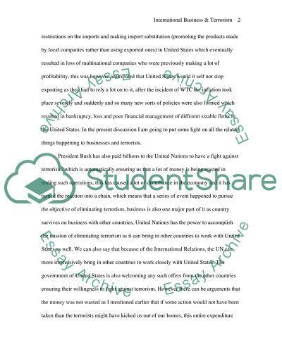 International Business and Terrorism in 21st Century