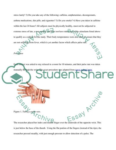 The Effect of Exercise on Pulse Rate