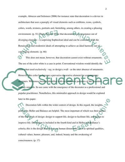 Do we need Decoration to create a Pleasing Environment