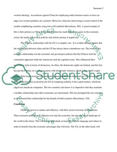 Role of China in Modern Asia