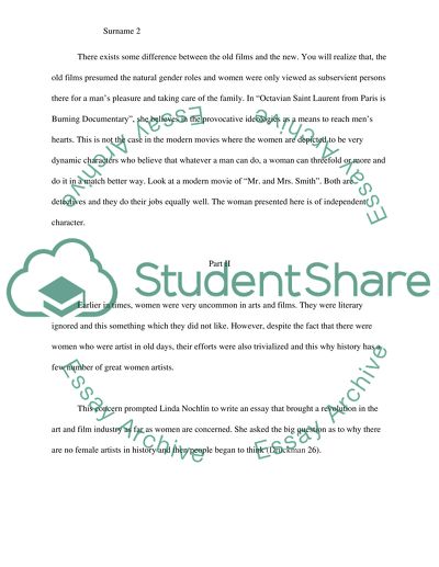 Gender Roles, Physical Appearance in the Development of the Films