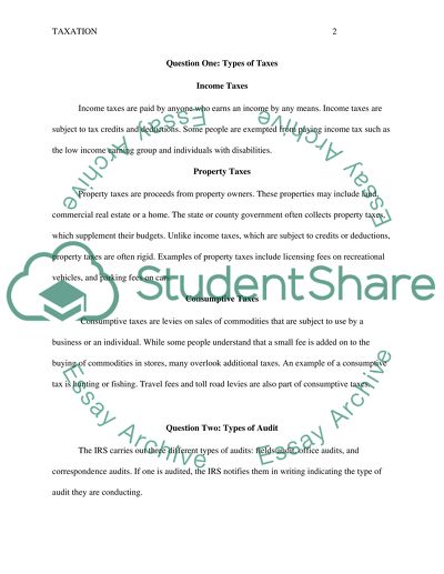 Taxation - Assignment 1