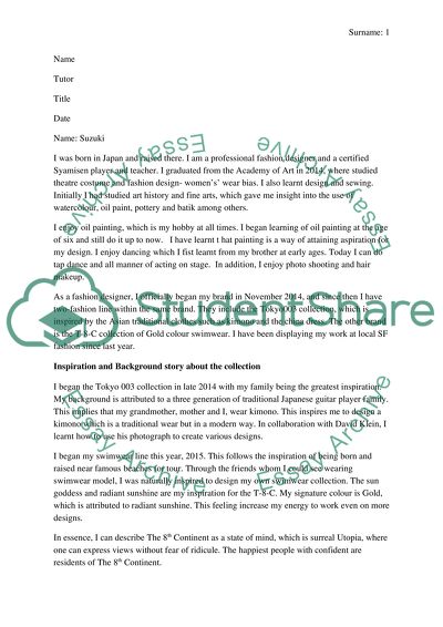 An Outline of a Fashion Collection of a Japanese Designer