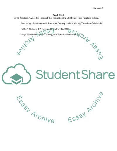 Preventing the Children of Poor People in Ireland, from Being a Burden on Their Parents or Country