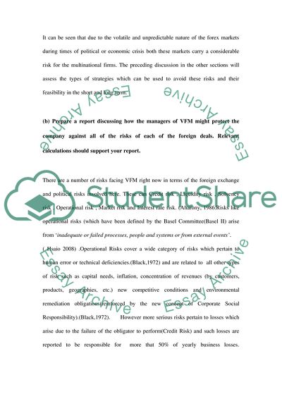 International Corporate Finance Evaluation