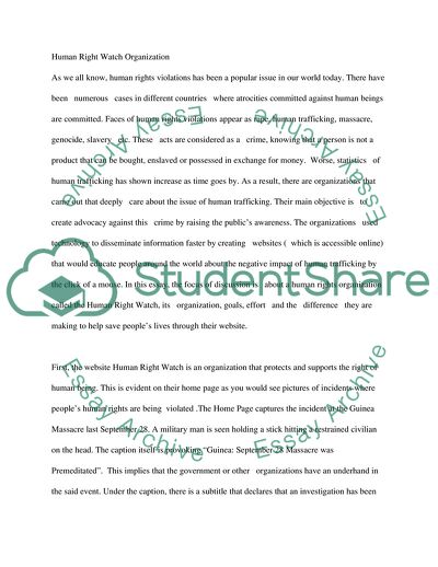 Human Right Watch Organization