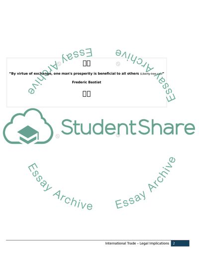 The Legal Implication of the Trade Between AFEC and Agro International Corporation