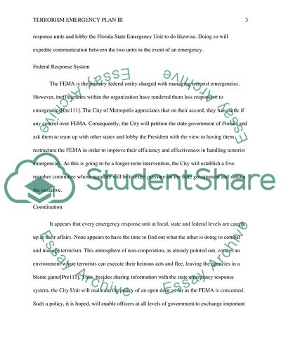 Terrorism Emergency Plan For Metropolis