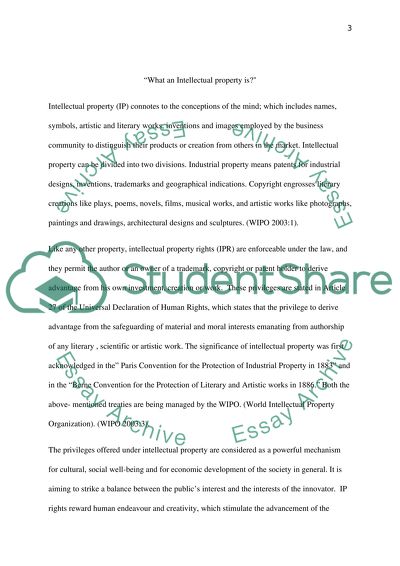 What an Intellectual property is