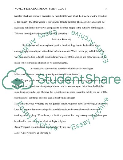 World Religions Report Scientology