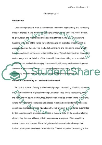 Impact of Clearcutting