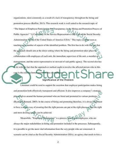 The Impact of Employee Participation for Transparency in the Hiring and Promotion Process of Public Agencies