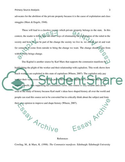 primary source analysis essay format