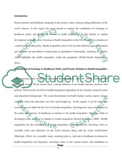 How Does Sociology Contribute to Our Understanding Health Inequalities