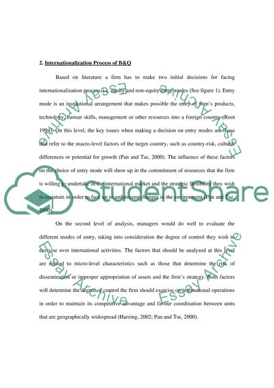 International Strategy of B&Q