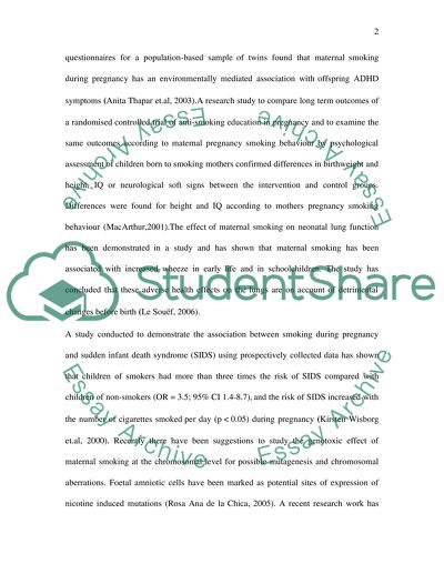 The Effects of Smoking During Pregnancy