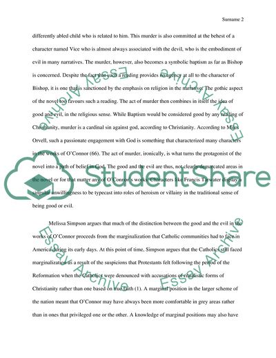 OConnors Fiction and Debates on Good and Evil