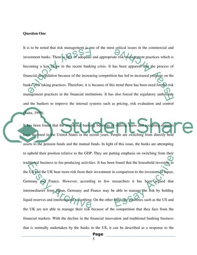 Financial risk management in the financial institutions