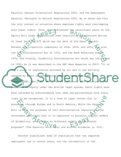 Recent Legislation in the Area of Employment Law