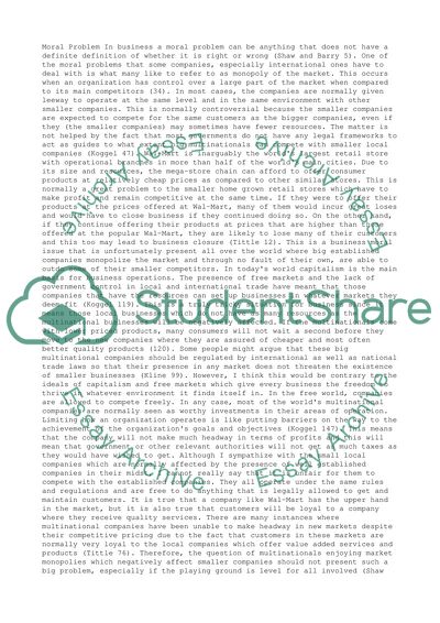 Moral Problem of Wal-Mart