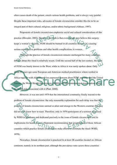 Essay On Global Warming In English Female Genital Mutilation Essay Thesis For Compare Contrast Essay also Science In Daily Life Essay Female Genital Mutilation Essay Example Topics And Well Written Easy Persuasive Essay Topics For High School