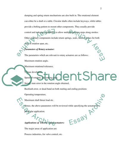 Electrical Rotary Actuators