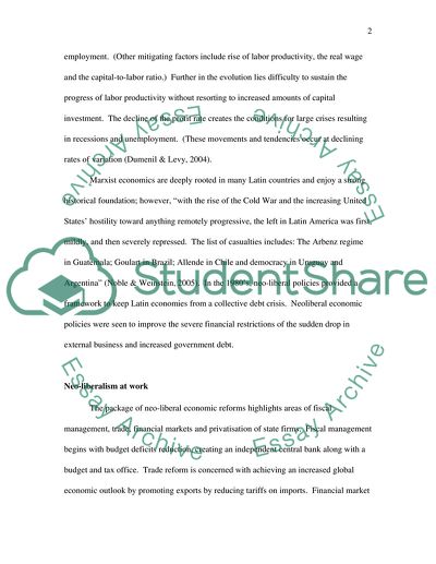 Neoliberal Transition in Latin America