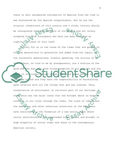 An American Indian Providing their Perspective of the English