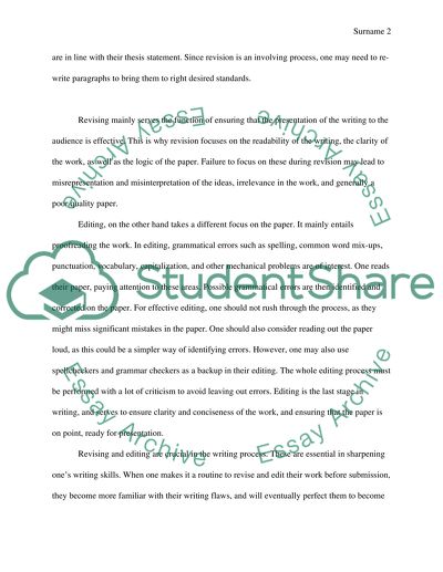 Revising and Editing