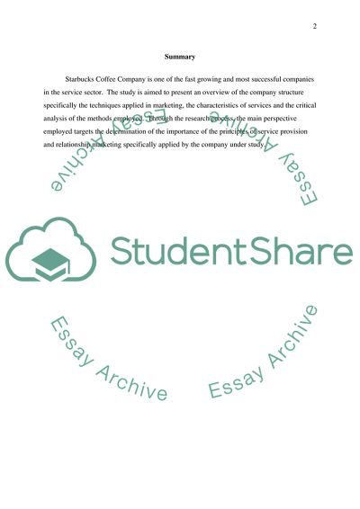 Starbucks: A Marketing Analysis in the Service Sector