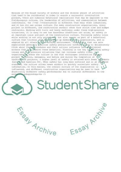 Culture, Leadership, and Communication in the Construction Environment