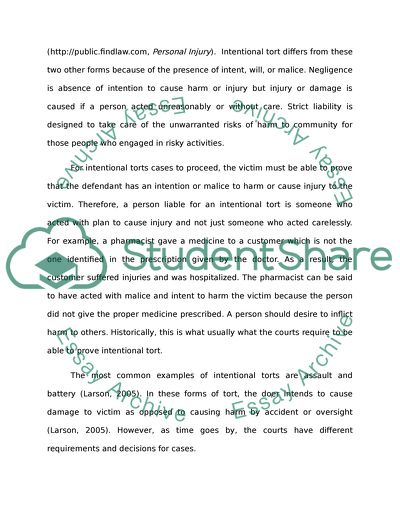 What Is Intentional Tort All About