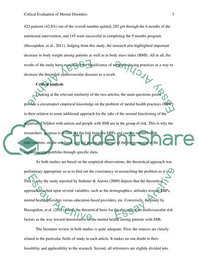 Evidence-Based Practices and Observational Study among People with Mental Disorders