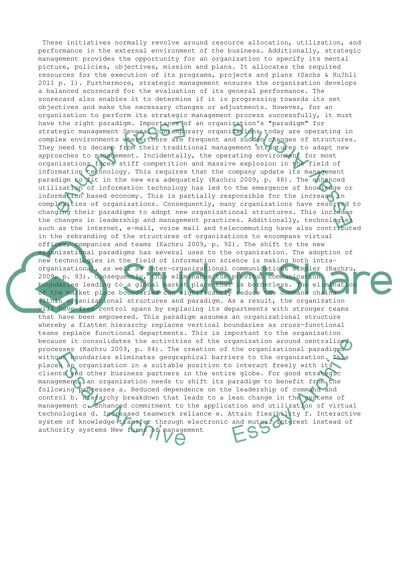 Importance of an Organizations Paradigm for Strategic Management