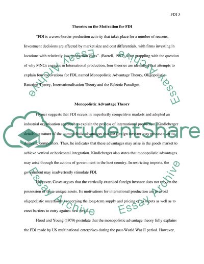 Managing Foreign Direct Investment in a Globalizing Economy