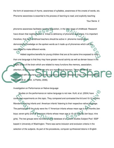 Development of Phoneme Perception